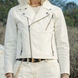 NWOT Atwyld L Cotton Performance Blend Moto Jacket